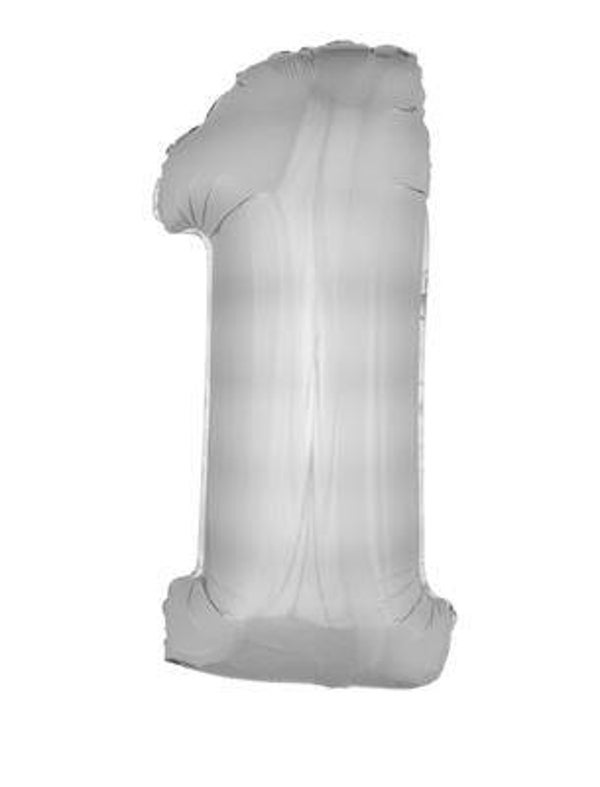 Cijferballon 100 cm - folie - Zilver
