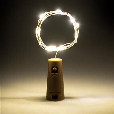 Lichtsnoer 92 cm met stop voor fles 10 LED lampjes