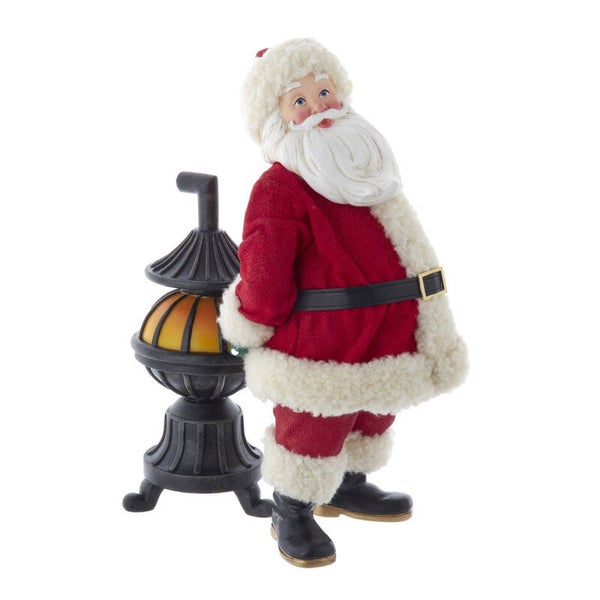 Nostalgische Kerstman - met kachel - 27cm