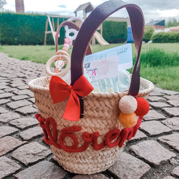 Geboortepakket rieten mandje