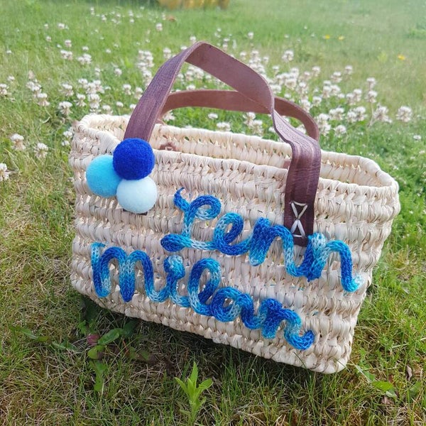 Klein rechthoekig mandje riet