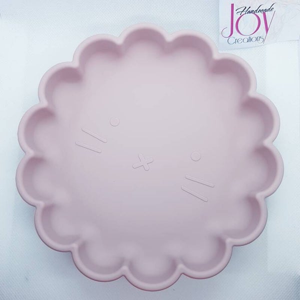 Eetbordje Kat pastel roze