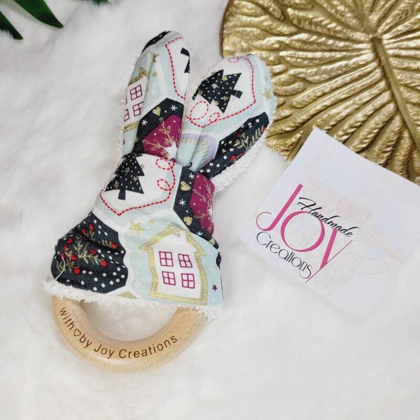 Bijtring Bunny Ears Kerstmis WITTE KERST