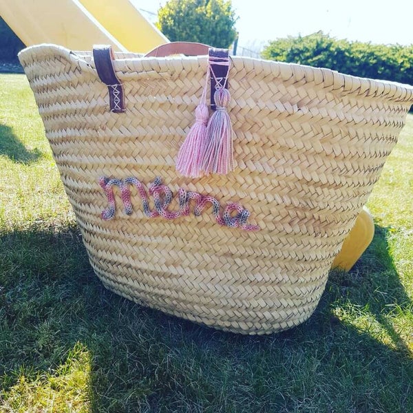 Grote boodschappen/strand mand met lange handvaten