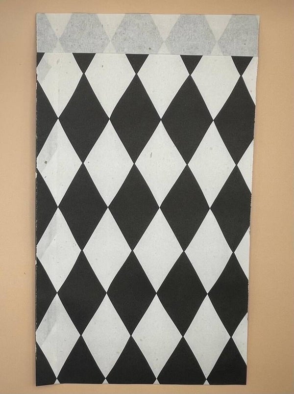 Cadeauzakje- Zwart-wit geruit