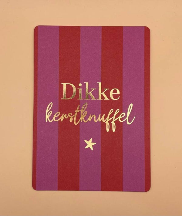 Ansichtkaart - Dikke kerstknuffel
