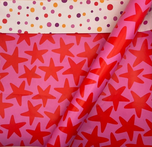 Luxe cadeaupapier - Sterren roze