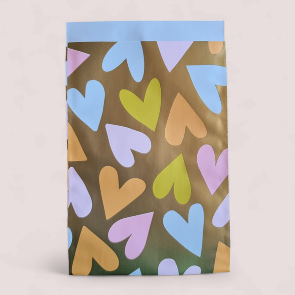 Cadeauzakje - Goud met harten