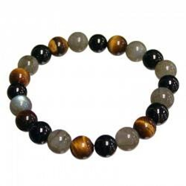 Bracelet Labradorite Tourmaline Oeil de tigre