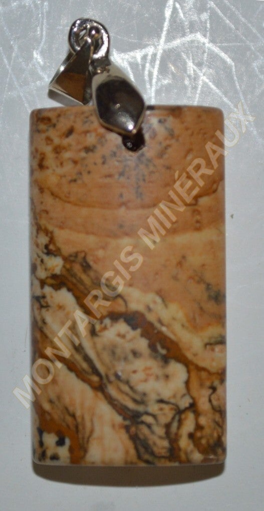 Pendentif rectangle jaspe paysage 26-01