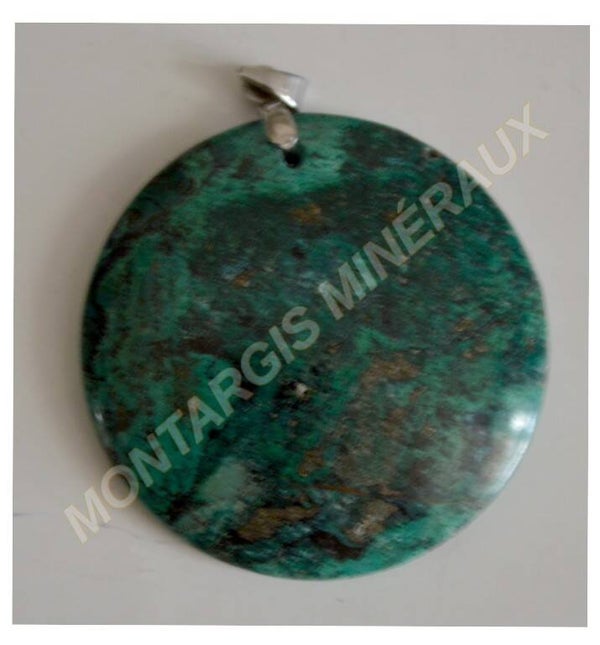 Pendentif rond Malachite 26-01