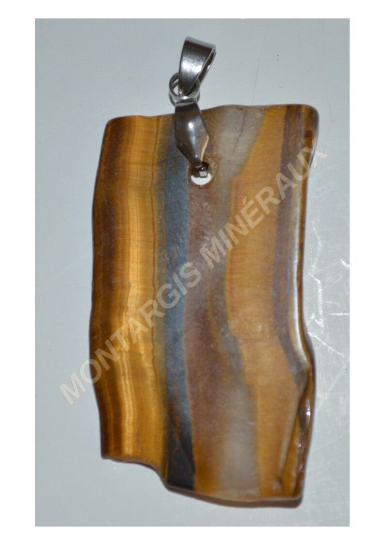 Pendentif plaque oeil de tigre 26-01