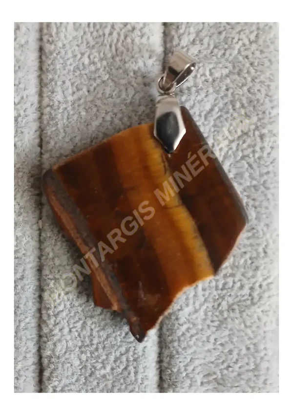 Pendentif plaque oeil de tigre 26-02