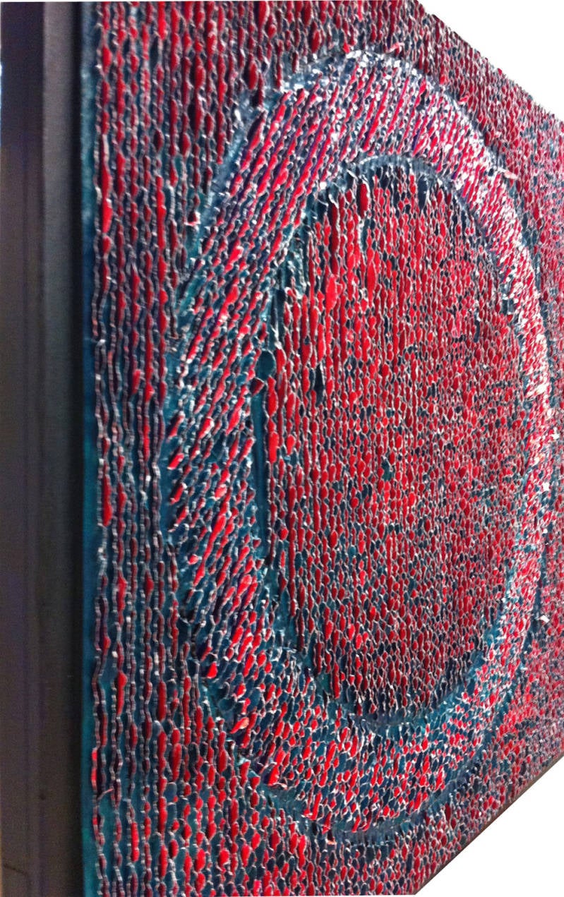 cf3-4 leftview.gem techn. paneel, golfkarton, papier, acryl. 70x70x2 - 2010