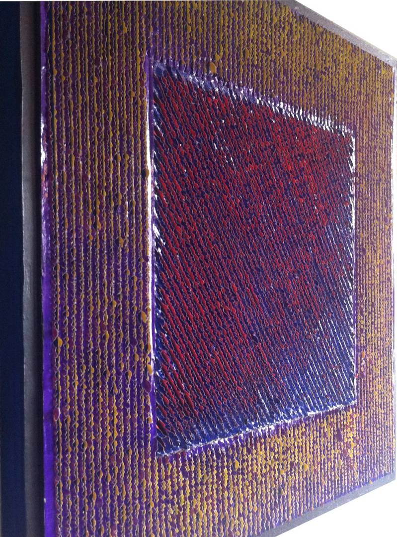 cf3-5 leftview.gem techn. paneel, golfkarton, papier, acryl. 70x70x2 - 2010