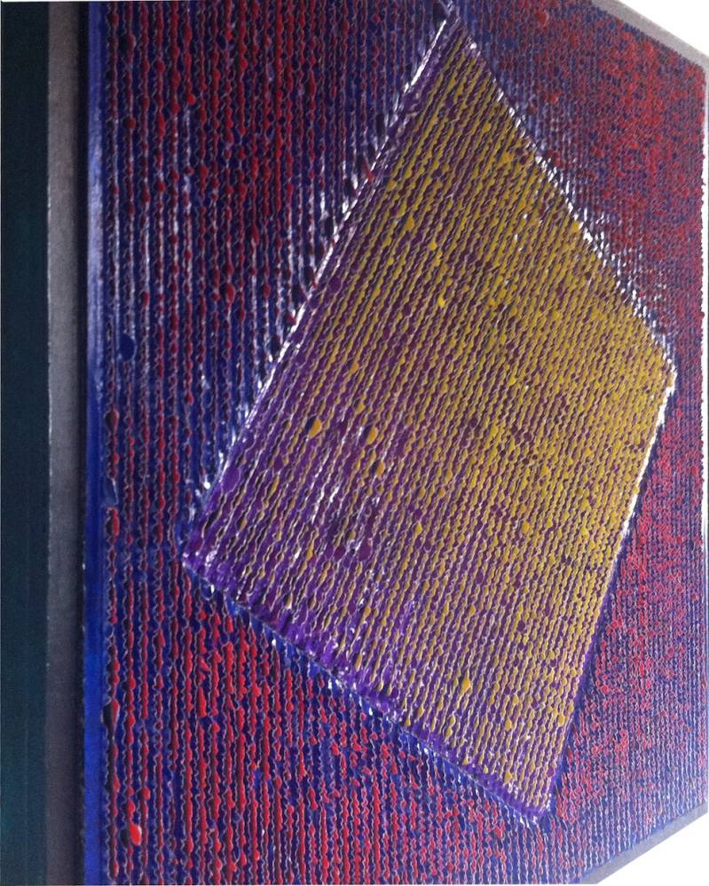 cf3-6 leftview.gem techn. paneel, golfkarton, papier, acryl. 70x70x2 - 2010