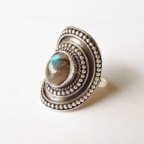 Bague ethnique Labradorite