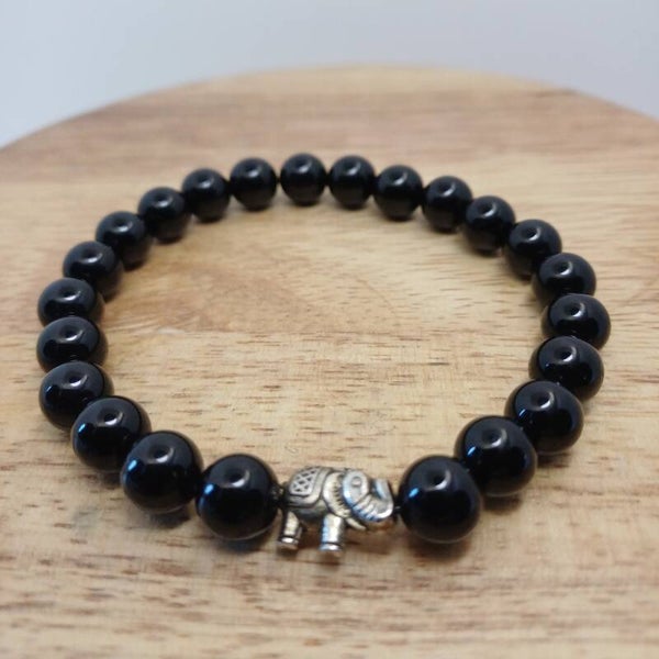 Bracelet Onyx noir 8 mm