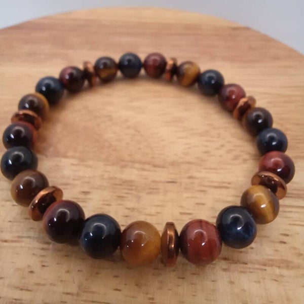 Bracelet 3 Yeux & Hématite 8mm