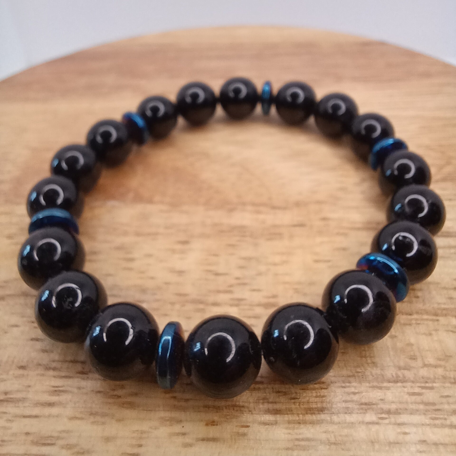 Bracelet Tourmaline & Hématite 10 mm