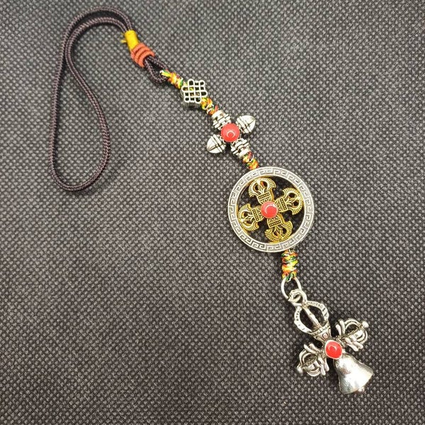 Pendentif de protection double dorje cloche