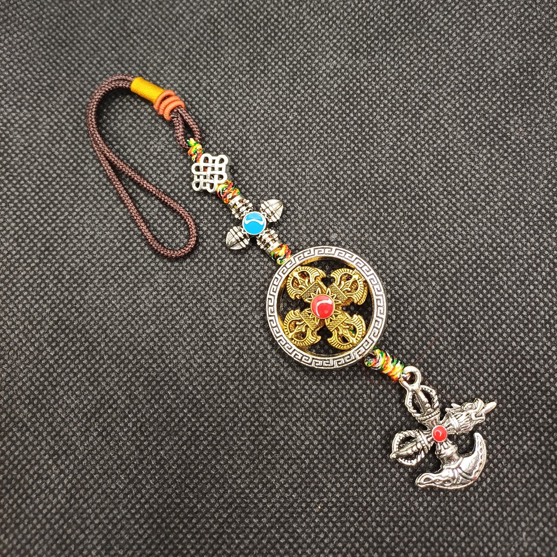 Pendentif de protection double dorje kartika