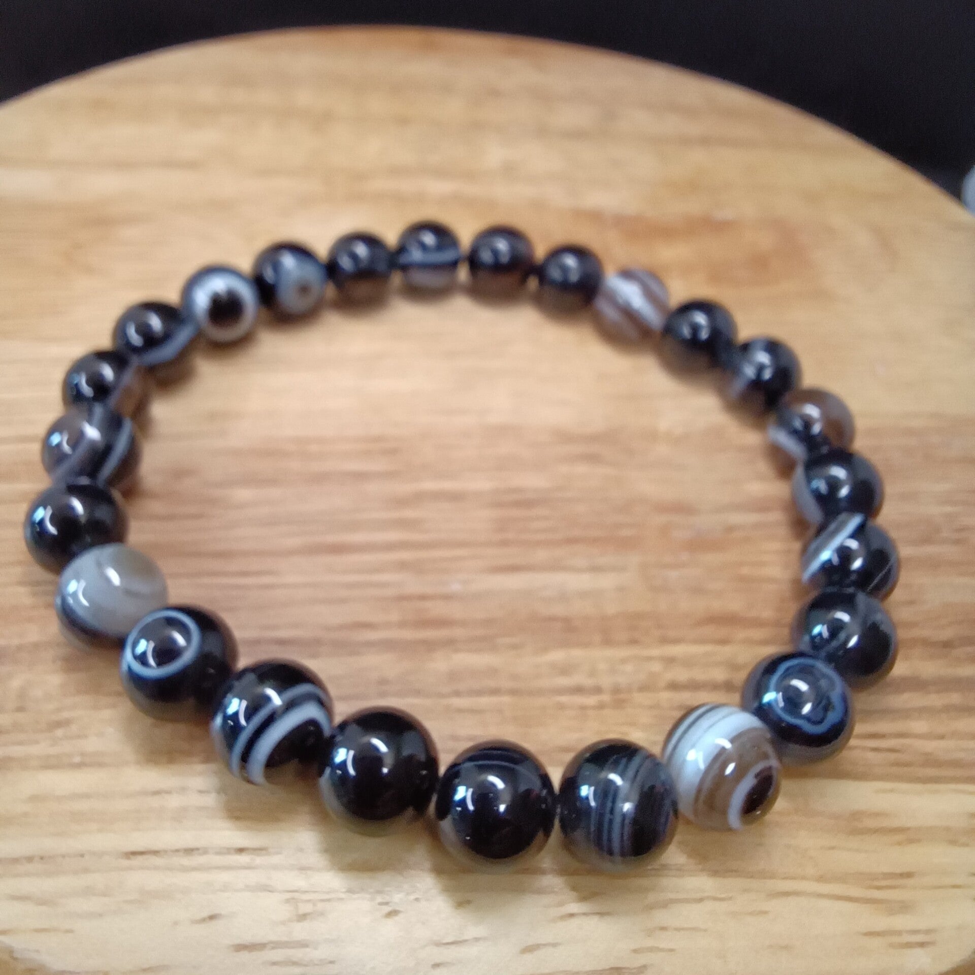 Bracelet Agate Œil 8 mm