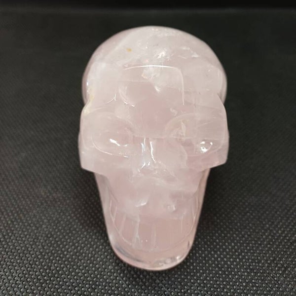 Crâne en Quartz Rose – Gardien du Cœur