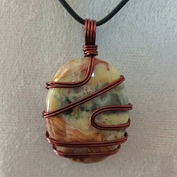 Pendentif Agate dentelle folle