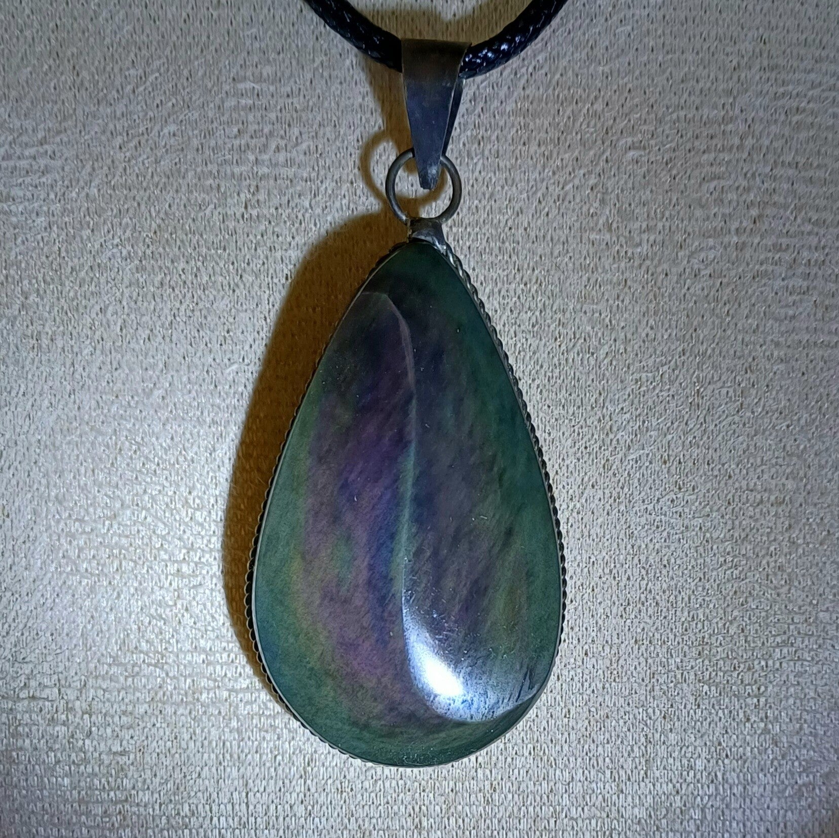 Pendentif Obsidienne Manta Huichol