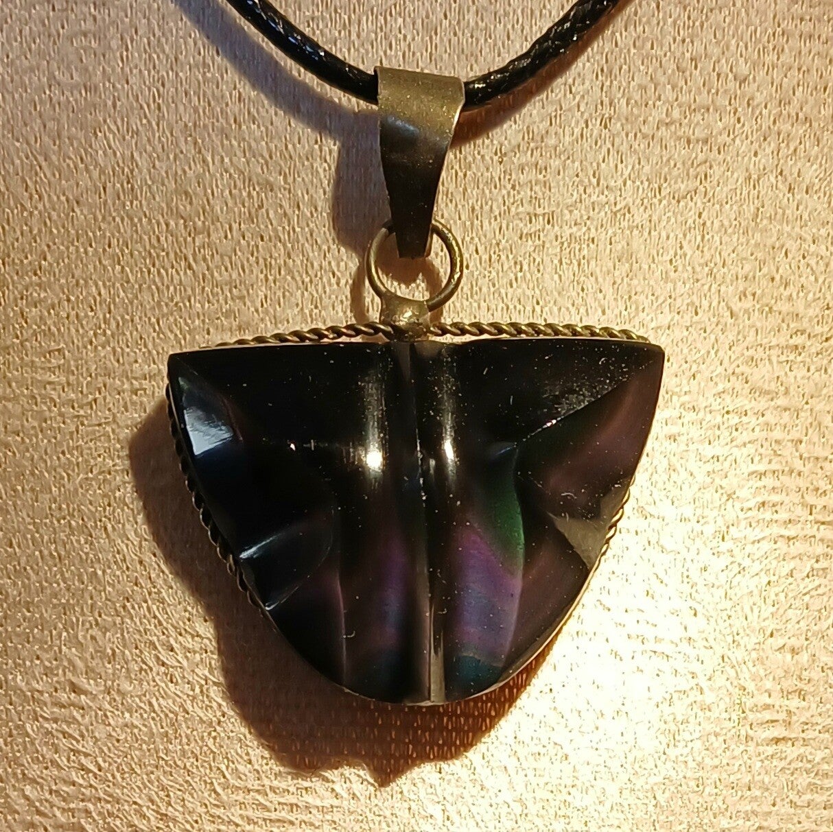 Pendentif Obsidienne Manta Huichol