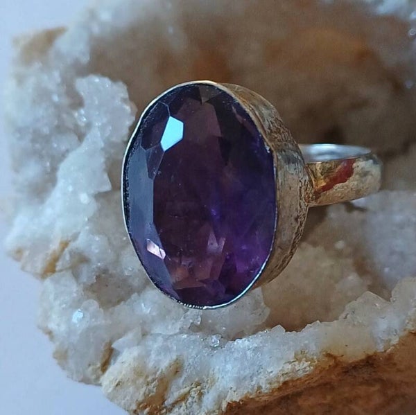 Bague Améthyste Facettée