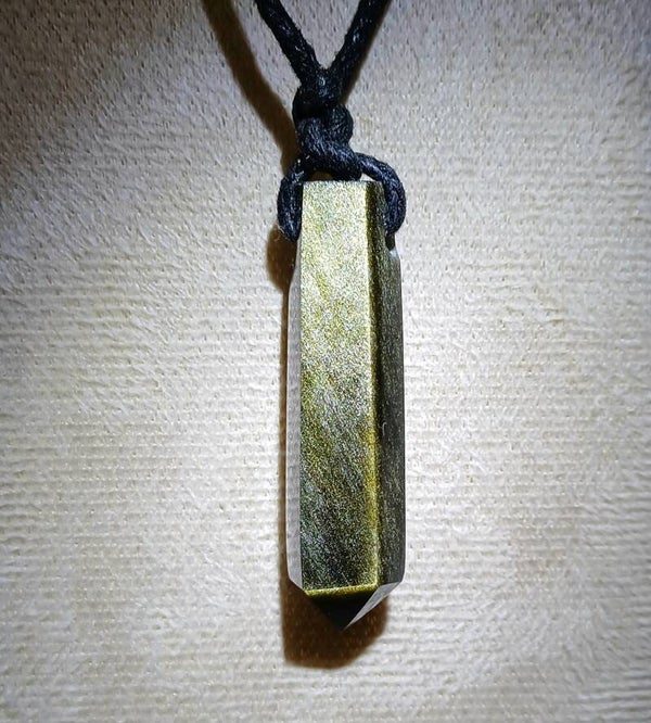 Pendentif Obsidienne dorée