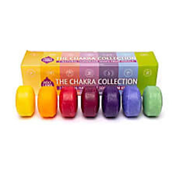 Coffret  savons 7 chakras ayurvédiques, chacun 50 gr