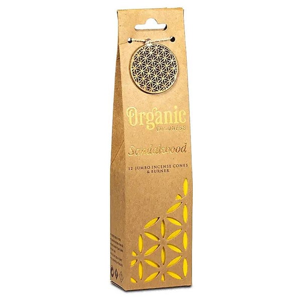 Organic Goodness Cônes d'encens Bois de Santal + brûleur