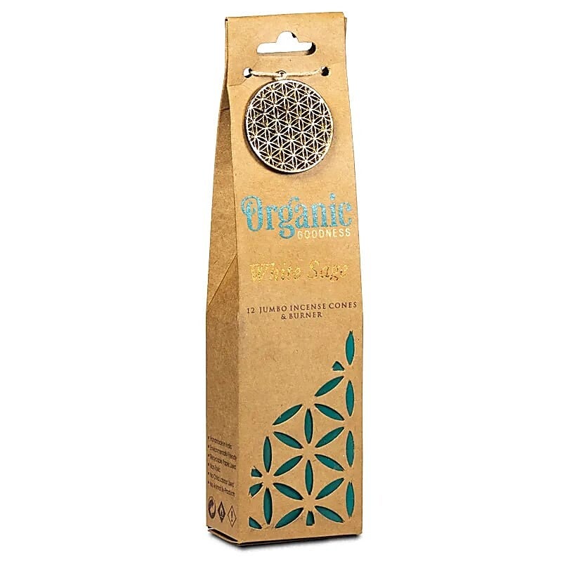 Organic Goodness Cônes d'encens Sauge Blanche +brûleur