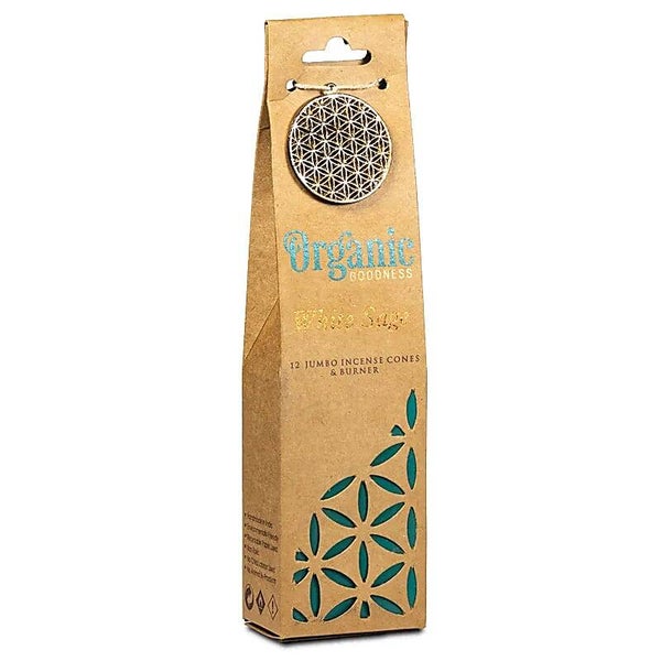 Organic Goodness Cônes d'encens Sauge Blanche +brûleur