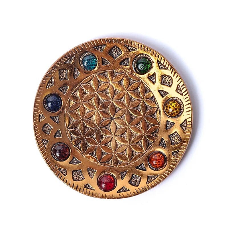 Porte encens finition cuivre Fleur de vie