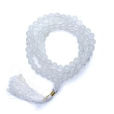 Mala Agate blanche 108 perles qualité AA + sac