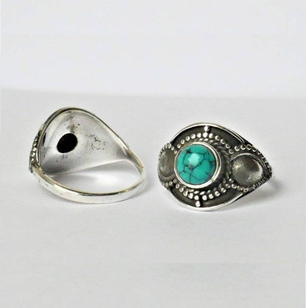 Bague bouclier Turquoise Népalaise