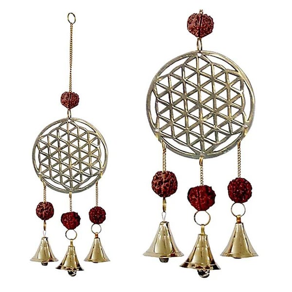 Carillon à vent Fleur de Vie avec rudraksha
