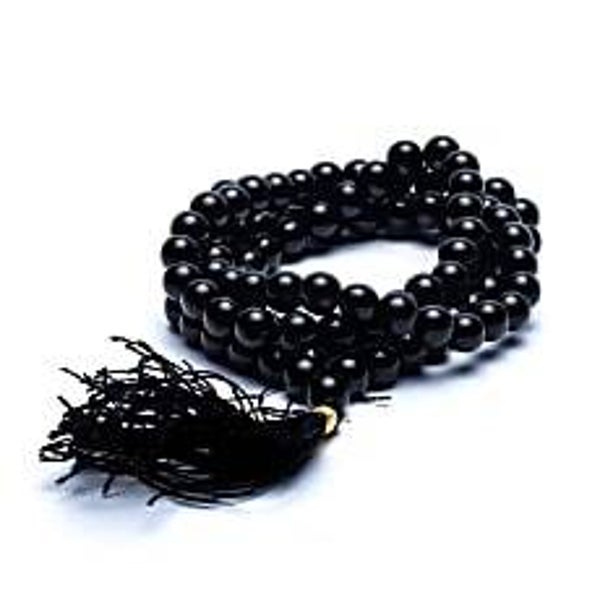 Mala Onyx noir AA 108 perles + sac