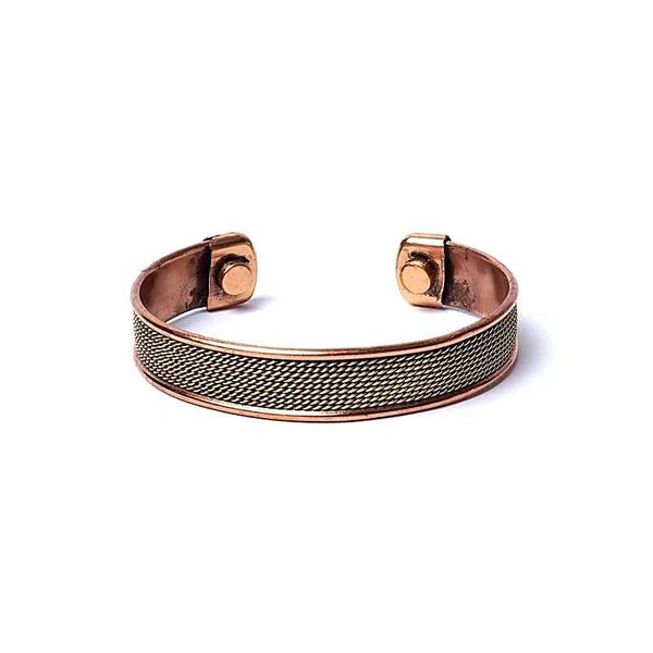 Bracelet cuivre motif corde magnétique