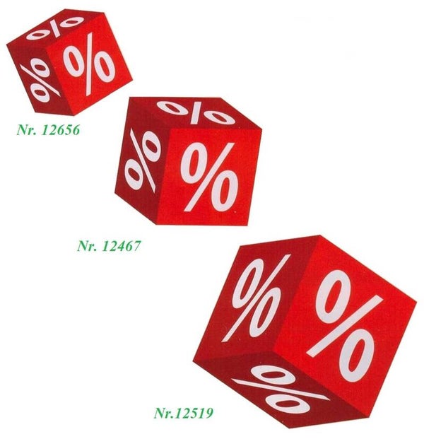 Würfel mit Aufdruck " % "