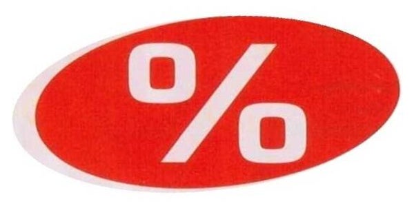 Ankleber Nr. 12476 mit Aufdruck  % - 24 x 52 cm