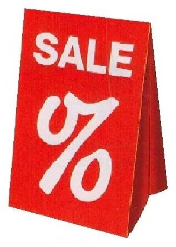 Aufsteller Text " SALE % " 2 Größen aus Karton