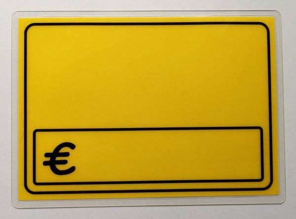 10 St.  Preisschilder mit Rand € Zeichen laminiert  gelb (Kopie) (Kopie) (Kopie)