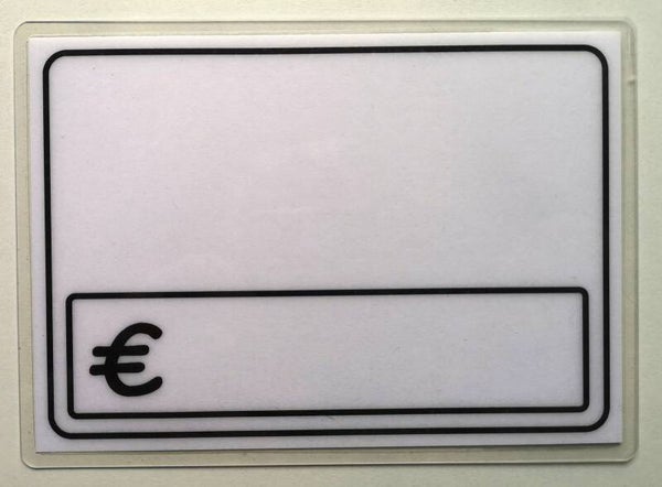 10 St.  Preisschilder mit Rand € Zeichen laminiert  weiß (Kopie) (Kopie)