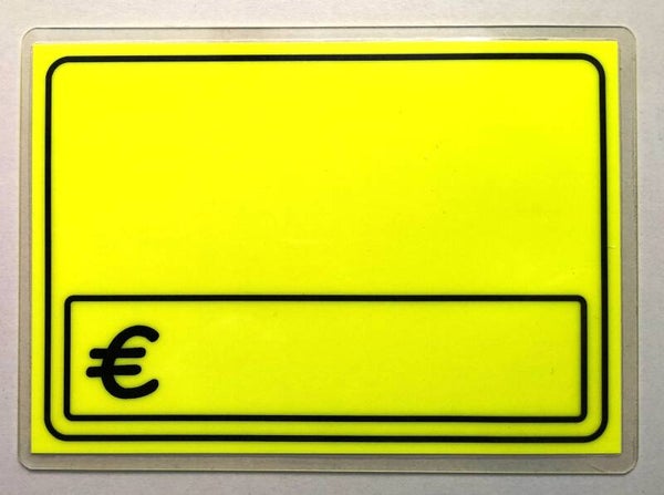10 St.  Preisschilder mit Rand € Zeichen laminiert  leuchtgelb