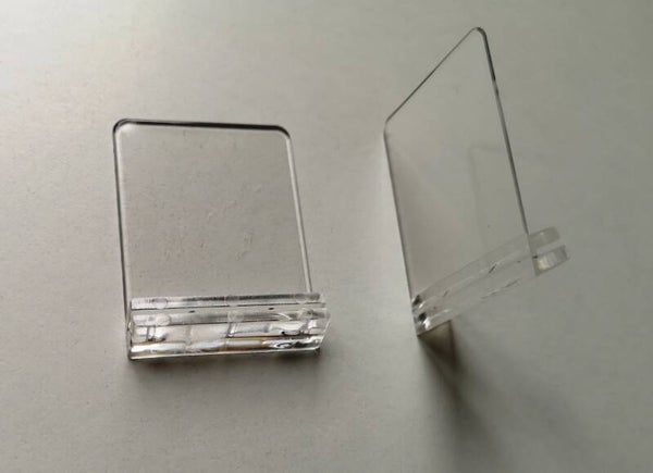 10 Liegehalter 35 x 45 mm für Preisschilder aus PVC transparent